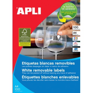Removable Labels APLI 64. 6x33. 8mm, rectangle, white