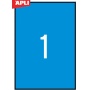 Coloured Labels APLI, 210x297mm, rectangle, blue, 20 sheets
