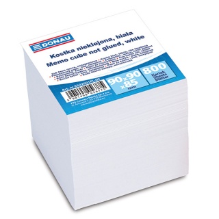 Note Cube Refill Cards DONAU, 90x90x90mm, ca 700cards, white