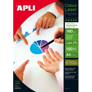 Photographic Paper APLI Glossy Laser Paper, A4, 160gsm, glossy, 100 sheets