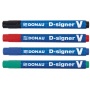 Marker permanentny DONAU D-Signer V, ścięty, 1-4mm (linia), czarny, Markery, Artykuły do pisania i korygowania