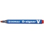 Permanent Marker DONAU D-Signer V, chisel, 2-4mm (line), red