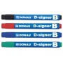 Marker do tablic DONAU D-Signer B, okrągły, 2-4mm (linia), czarny, Markery, Artykuły do pisania i korygowania