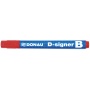 Whiteboard Marker DONAU D-Signer B, round, 2-4mm (line), red