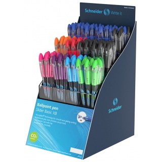 Display długopisów SCHNEIDER Slider Basic, XB, 120 szt., miks kolorów, Długopisy, Artykuły do pisania i korygowania