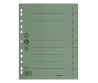 Przekładka DONAU, karton, A4, 235x300mm, 1-10, 1 karta, zielona