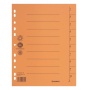 Dividers DONAU, cardboard, A4, 235x300mm, 1-10, 10 sheets, orange