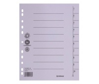 Przekładka DONAU, karton, A4, 235x300mm, 1-10, 1 karta, szara
