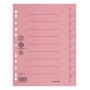 Dividers DONAU, cardboard, A4, 235x300mm, 1-10, 10 sheets, light pink