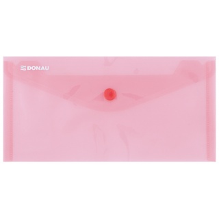 Envelope Wallet DONAU press stud, PP, DL, 180 micron, red