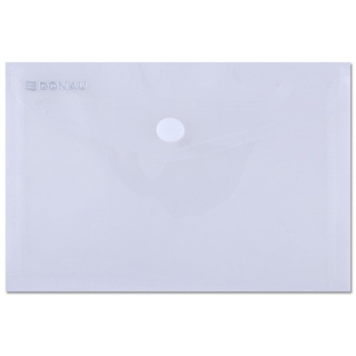 Envelope Wallet DONAU press stud, PP, A6, 180 micron, clear