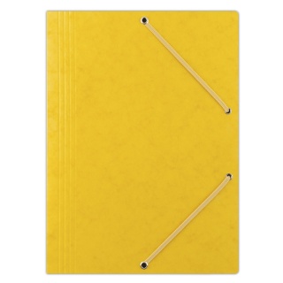 Elasticated File DONAU, pressed board, A4, 390gsm, 3 flaps, yellow