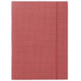 Elasticated File DONAU, cardboard, A4, 400gsm, 3 flaps, red, checked