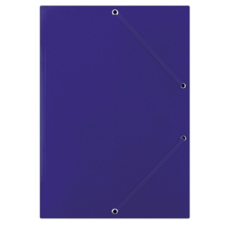 Elasticated File DONAU, cardboard, A4, 400gsm, 3 flaps, blue