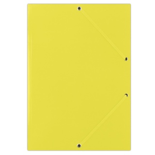 Elasticated File DONAU, cardboard, A4, 400gsm, 3 flaps, yellow
