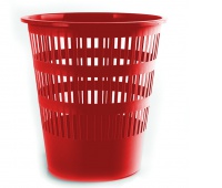 Waste Bin DONAU, PP, openwork, 12l, red