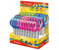 School scissors KEYROAD, 15cm, soft, display packing, color mix