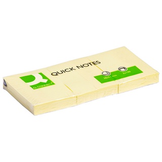 Self-adhesive Pad Q-CONNECT, 38x51mm, 3x100 sheets, light yellow