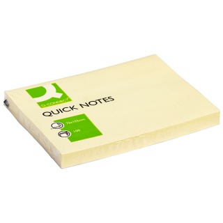 Self-adhesive Pad Q-CONNECT, 102x76mm, 1x100 sheets, light yellow