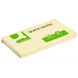 Self-adhesive Pad Q-CONNECT, 127x76mm, 1x100 sheets, light yellow