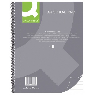 Spiral Notebook Q-CONNECT, A4, ruled, 80sheets, 70gsm, perforation