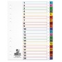Dividers Q-CONNECT Mylar, cardboard, A4, 225x297mm, 1-20, 20pcs, laminated index tabs, assorted colours