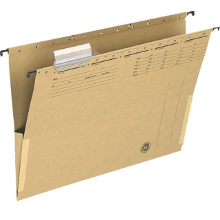 Suspension File Q-CONNECT with side ends, cardboard, A4, 250gsm, light brown