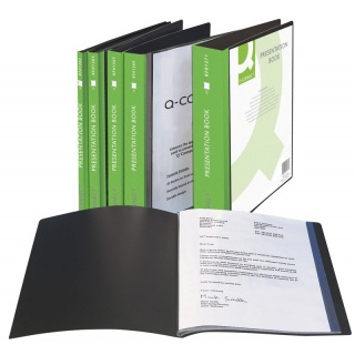 Display Book Q-CONNECT, with front cover pocket, PP, A4, 460 micron, 10 pockets, black
