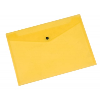 Teczka kopertowa Q-CONNECT zatrzask, PP, A4, 172mikr., transparentna żółta, Teczki płaskie, Archiwizacja dokumentów