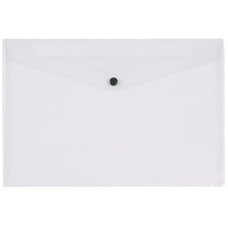 Envelope Wallet Q-CONNECT press stud, PP, A4, 172 micron, clear