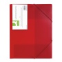 Teczka z gumką Q-CONNECT, PP, A4, 400mikr., 3-skrz., transparentna czerwona, Teczki płaskie, Archiwizacja dokumentów