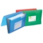 Expanding File Folder with elastic band closure Q-CONNECT, PP, A4, 12 compartments, transparent red