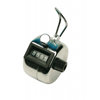 Mechanical counter Q-CONNECT, clinker, manual, chrome, silver