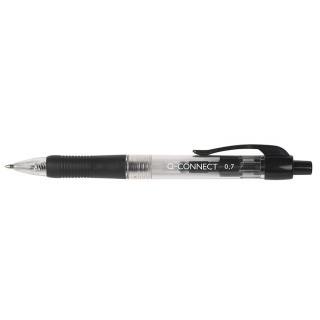 Ballpoint Pen, Retractable Q-CONNECT, 0,7mm, black, Ballpoint pens, Writing and correction products