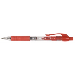 Długopis automatyczny Q-CONNECT 0,7mm, czerwony, Długopisy, Artykuły do pisania i korygowania