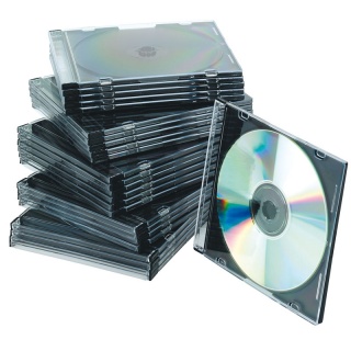 CD/DVD Case Q-CONNECT, slim, 25pcs, clear