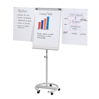 Flipchart Mobile Easel FRANKEN, 68x110cm, Magnetic Dry-wipe Board, with Extending Display Arms