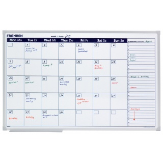 Monthly/Weekly Wall Planner FRANKEN, dry-wipe/magnetic, 90x60cm