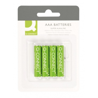 Super Alkaline Batteries Q-CONNECT AAA, LR03, 1, 5V, 4pcs