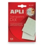 Transparent self-adhesive dots, removable, APLI, 64 pcs, clear