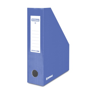 Pojemnik na dokumenty DONAU, karton, ścięty, A4/80mm, lakierowany, niebieski, Pojemniki na dokumenty i czasopisma, Archiwizacja dokumentów