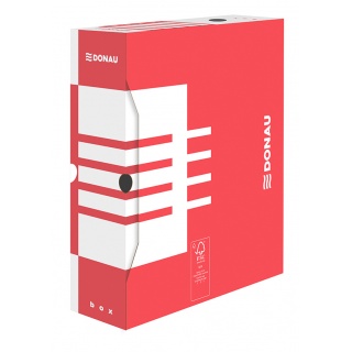 Archive Box DONAU, cardboard, A4/100mm, red