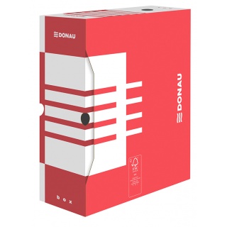 Archive Box DONAU, cardboard, A4/120mm, red