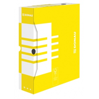 Archive Box DONAU, cardboard, A4/80mm, yellow