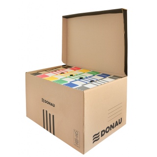 Reinforced Archive Box DONAU, cardboard, bulk, top opening, brown