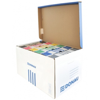 Reinforced Archive Box DONAU, cardboard, bulke, top opening, blue