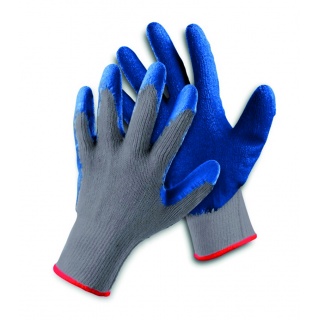 Rękawice ekon. Clinker (HS-04-002), montażowe, rozm. 10, biało-niebieskie, Rękawice, Ochrona indywidualna
