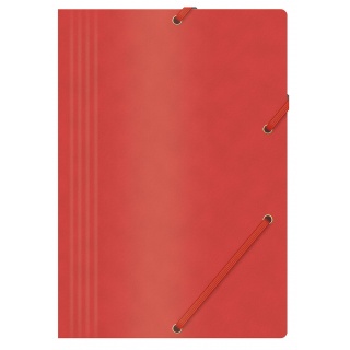 Elasticated File OFFICE PRODUCTS, pressed board, A4, 390gsm, 3 flaps, red