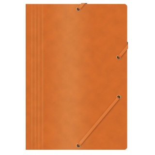 Elasticated File OFFICE PRODUCTS, pressed board, A4, 390gsm, 3 flaps, orange