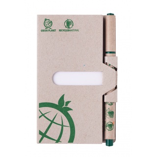 Zestaw mini notatnik z długopisem ICO Green, brązowy, Notatniki, Zeszyty i bloki